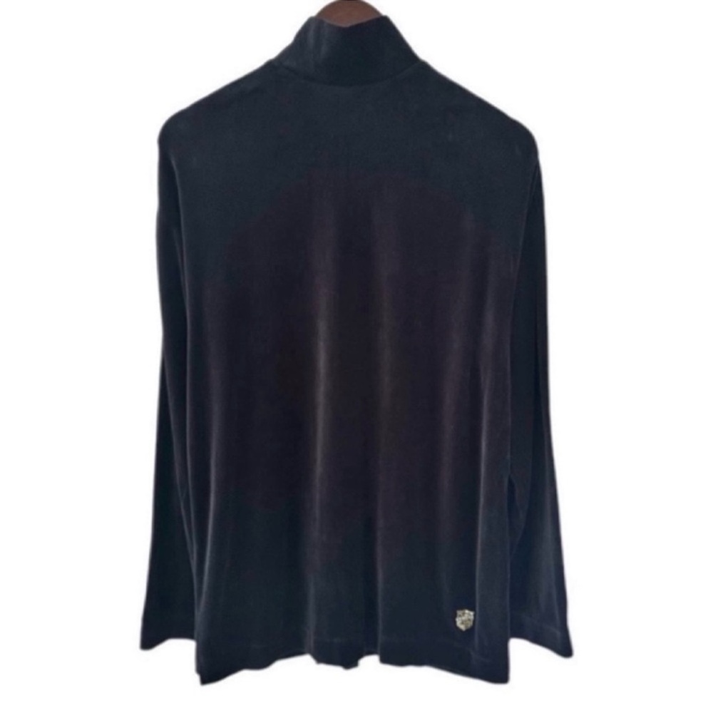 Escada Sport Black Velour Mock Neck Long Sleeve Oversized Pullover Size Small - Picture 9 of 9